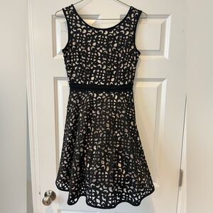 Xscape A-line laser cut cocktail dress